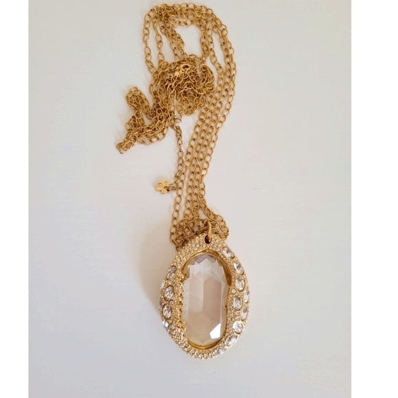 Swarovski Gold Necklace with Silver Crystal Pendant - Picture 2 of 8